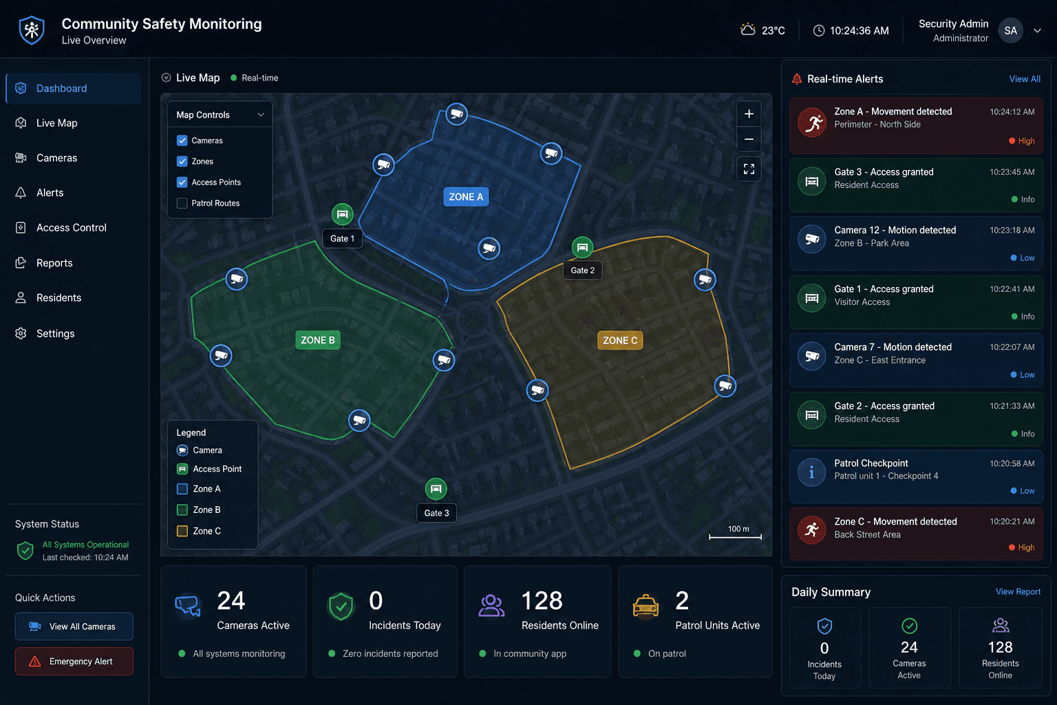 CommuniShield dashboard
