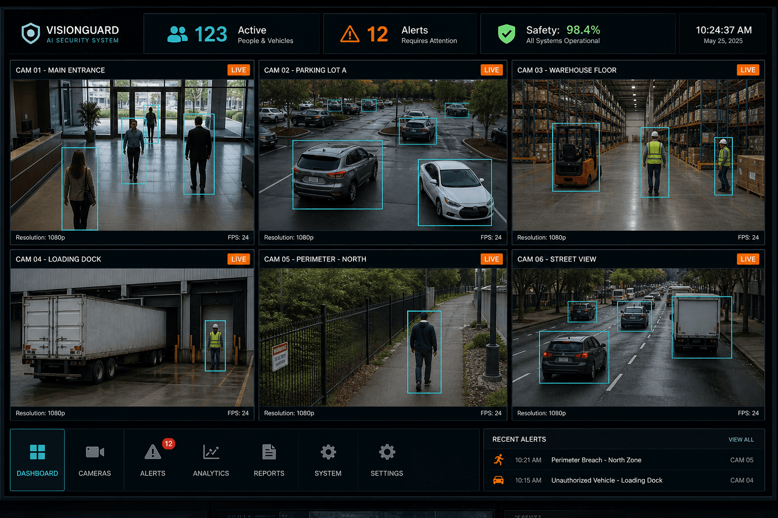 K-Eye live multi-feed camera monitoring